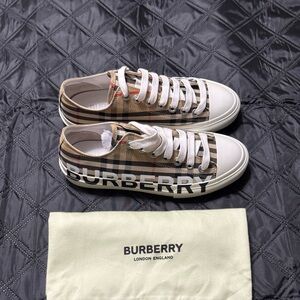 Burberry Logo Print Vintage Check Cotton Sneakers